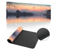 Hearda Tapis de Souris XXL/XL/L,Impressions de Paysages Tapis de Souris Gamer,Tapis Souris avec Bords Cousus,Tapis de Souris en Base Antidérapante,Convient pour Gaming (800x300x3mm,Lac de l'Ouest)