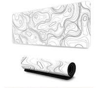 Hearda Tapis de Souris XXL/XL/L, Lignes Classiques Tapis de Souris Gamer, Tapis Souris avec Bords Cousus, Tapis de Souris en Base Antidérapante,Convient pour Gaming,Maison (Blanc 3,800x300x3mm)