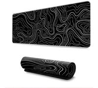 Hearda Tapis de Souris XXL/XL/L, Lignes Classiques Tapis de Souris Gamer, Tapis Souris avec Bords Cousus, Tapis de Souris en Base Antidérapante,Convient pour Gaming,Maison (Noir 2,900x400x3mm)