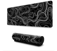 Hearda Tapis de Souris XXL/XL/L, Lignes Classiques Tapis de Souris Gamer, Tapis Souris avec Bords Cousus, Tapis de Souris en Base Antidérapante,Convient pour Gaming,Maison (Noir 3,700x300x3mm)