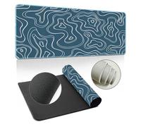 Hearda Tapis de Souris XXL/XL/L, Lignes de Contour Colorées Tapis de Souris Gamer, Tapis Souris avec Bords Cousus, Tapis de Souris en Base Antidérapante,Convient pour Gaming (700x300x3mm,Gris-Bleu)