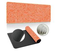 Hearda Tapis de Souris XXL/XL/L, Lignes de Contour Colorées Tapis de Souris Gamer, Tapis Souris avec Bords Cousus, Tapis de Souris en Base Antidérapante,Convient pour Gaming (900x400x3mm,Orange)