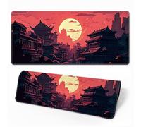 Hearda Tapis de Souris XXL/XL/L, Paysage de Soleil Rouge Tapis de Souris Gamer, Tapis Souris avec Bords Cousus, Tapis de Souris en Base Antidérapante,Convient pour Gaming (Rouge 7,600x300x3mm)
