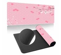 Hearda Tapis de Souris XXL/XL/L, Sakura Multicolore Tapis de Souris Gamer, Tapis Souris avec Bords Cousus, Tapis de Souris en Base Antidérapante,Convient pour Gaming (600x300x3mm,Rose)
