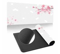 Hearda Tapis de Souris XXL/XL/L, Sakura Multicolore Tapis de Souris Gamer, Tapis Souris avec Bords Cousus, Tapis de Souris en Base Antidérapante,Convient pour Gaming (600x300x3mm,Blanc)