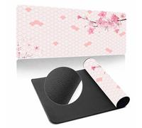 Hearda Tapis de Souris XXL/XL/L, Sakura Multicolore Tapis de Souris Gamer, Tapis Souris avec Bords Cousus, Tapis de Souris en Base Antidérapante,Convient pour Gaming (600x300x3mm,Rose Clair)