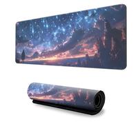 Hearda Tapis de Souris XXL/XL/L, Style Japonais Décors d'anime Tapis de Souris Gamer Avancé, Tapis Souris avec Bords Cousus, Tapis de Souris en Base Antidérapante pour Gaming (600x300x3mm,Étoiles)