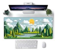 Hearda Tapis de Souris XXL/XL/L, Tapis de Souris Gamer Style Médiéval Abstrait, Accessoire Bureau avec Bords Cousus, Mouse Pad en Base Antidérapante pour Gaming (Vert 4,1200x600x3mm)