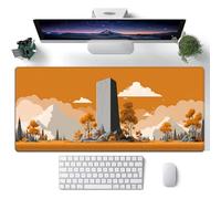 Hearda Tapis de Souris XXL/XL/L, Tapis de Souris Gamer Style Médiéval Abstrait, Accessoire Bureau avec Bords Cousus, Mouse Pad en Base Antidérapante pour Gaming (Orange 4,600x300x3mm)