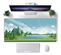 Hearda Tapis de Souris XXL/XL/L, Tapis de Souris Gamer Style Médiéval Abstrait, Accessoire Bureau avec Bords Cousus, Mouse Pad en Base Antidérapante pour Gaming (Vert 1,700x300x3mm)