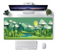 Hearda Tapis de Souris XXL/XL/L, Tapis de Souris Gamer Style Médiéval Abstrait, Accessoire Bureau avec Bords Cousus, Mouse Pad en Base Antidérapante pour Gaming (Vert 3,1000x500x3mm)