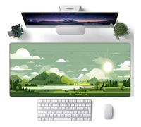 Hearda Tapis de Souris XXL/XL/L, Tapis de Souris Gamer Style Médiéval Abstrait, Accessoire Bureau avec Bords Cousus, Mouse Pad en Base Antidérapante pour Gaming (Vert 2,600x300x3mm)