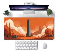 Hearda Tapis de Souris XXL/XL/L, Tapis de Souris Gamer Style Médiéval Abstrait, Accessoire Bureau avec Bords Cousus, Mouse Pad en Base Antidérapante pour Gaming (Orange 2,700x300x3mm)