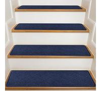 Hearda Tapis Escalier, Antidérapant Tapis Escalier Marche, Muet Moquette Escalier Couvre Marche Escalier Tapis d'Escalier Autocollants Carpette pour Enfants, Aîné (Lot de 10,Bleu Marine)