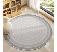 Hearda Tapis Rond de Lignes Nordiques Simples, 40-140cm Tapis Chambre avec Bords Cousus, Antidérapant Doux Rugs Chambre, Lavable Rug de Salon, pour Bureau L'intérieur (Gris Clair,140cm)