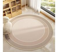 Hearda Tapis Rond de Lignes Nordiques Simples, 40-140cm Tapis Chambre avec Bords Cousus, Antidérapant Doux Rugs Chambre, Lavable Rug de Salon, pour Bureau L'intérieur (Marron,40cm)