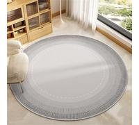 Hearda Tapis Rond de Lignes Nordiques Simples, 40-140cm Tapis Chambre avec Bords Cousus, Antidérapant Doux Rugs Chambre, Lavable Rug de Salon, pour Bureau L'intérieur (Gris,120cm)