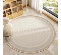 Hearda Tapis Rond de Lignes Nordiques Simples, 40-140cm Tapis Chambre avec Bords Cousus, Antidérapant Doux Rugs Chambre, Lavable Rug de Salon, pour Bureau L'intérieur (Kaki,50cm)