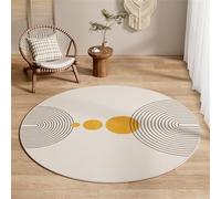 Hearda Tapis Rond de Style Japonais Simple, Tapis Chambre avec Bords Cousus, Antidérapant Tapis Chambre, Lavable Tapis de Salon,Tapis Convient pour Bureau L'intérieur Décorer (Jaune,100cm)