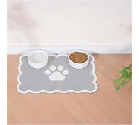 Hearda Tapis sous Les Gamelles de Nourriture pour Chien, Bord Ondulé Tapis de Nourriture Chien Absorbant Tapis Nourriture Animaux Séchage Rapide Antidérapant (60x90cm,Gris)