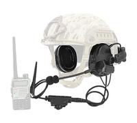 HEARFALCOM Casque tactique Comat III avec adaptateur de rail d'arc Version non militaire avec V2 U94 PTT pour la chasse Airgun Sports (BK)