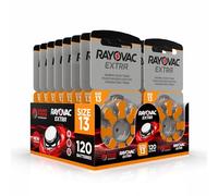 Hearing360 120 Piles pour appareils auditifs Rayovac Extra modèle 13, Longue durée, compatibilité Universelle, sans Mercure (15 blisters de 8 Piles)