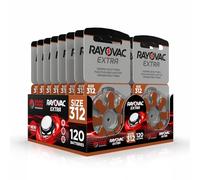 Hearing360 120 Piles pour appareils auditifs Rayovac Extra modèle 312, Longue durée, compatibilité Universelle, sans Mercure (15 blisters de 8 Piles)