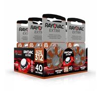Hearing360 40 Piles pour appareils auditifs Rayovac Extra modèle 312, Longue durée, compatibilité Universelle, sans Mercure (5 blisters de 8 Piles)