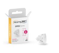 Hearing360 Lot de 6 dômes Open MiniFit compatibles Oticon, Bernafon, Philips et Maico - Pare-soleil en silicone pour appareils auditifs (8 mm)