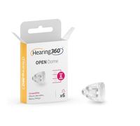Hearing360 Lot de 6 dômes Open miniFit compatibles Oticon, Bernafon, Philips et Maico - Pare-soleil en silicone pour appareils auditifs (6 mm)
