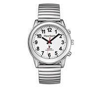 Hearkent Montre parlante Atomique française pour malvoyants, aveugles ou Personnes âgées avec Grands Chiffres et Bracelet Extensible (Bande élastique, Femme)