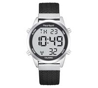 Hearkent Montre parlante pour Personnes âgées, Grand Nombre, Facile à Voir, Voix française Forte et Claire (Nylon Noir)
