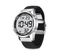 Hearkent Montre parlante pour personnes malvoyantes - Avec écran LCD - Voix allemande - Grand chiffre - Facile à lire - Pour personnes âgées, aveugles, nylon noir, bracelet