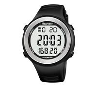 Hearkent Montre podomètre étanche pour personnes âgées sans Bluetooth, aucune application nécessaire, avec podomètre, compteur de calories et grands chiffres LCD