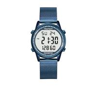 Hearkent Montre podomètre Femme, Bracelet de Montre tissé en Acier, sans Application ni Charge nécessaires, avec comptage de Pas, de Calories, de Distance, Horloge et rétroéclairage d'écran, 2401
