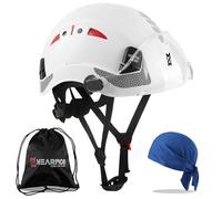 HEARMOR Casque de Chantier avec visière, en 397 - Casque de Travail ventilé pour Adulte - Système à cliquet réglable - Visière Transparente - Blanc