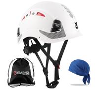 HEARMOR Casque de Chantier de Chantier, Casque de Travail ventilé pour Adulte en 397 avec système à cliquet réglable, Blanc