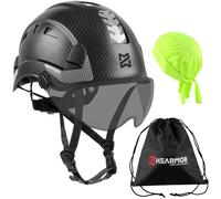HEARMOR Casque de Chantier Industriel pour Adulte - Certification EN397 et EN12492 - Absorption des Chocs - Résistance à la pénétration - Visières Transparentes ou fumées