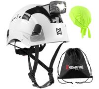 HEARMOR Casque de protection à LED en ABS - Casque forestier pour adulte - Certification EN397 et EN12492 - Absorption des chocs et résistance à la pénétration