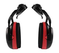 HEARMOR Casque de protection auditive pour casque forestier avec visière et casque de tronçonneuse, rouge, taille unique