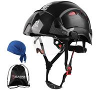 HEARMOR Casque de sécurité EN397 Testé Matériau ABS hautement résistant, double visière pour changement rapide clair/sombre, léger Idéal pour casque de travail dans l'industrie, le bâtiment