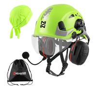 HEARMOR Casque industriel pour travaux en hauteur pour adulte avec protection auditive Bluetooth active, certifié EN12492, test d'absorption des chocs et résistance à la pénétration EN397