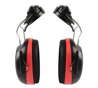 HEARMOR Protection auditive NRR 28 dB, idéale pour la fabrication, l'industrie lourde, l'exploitation minière, réglable et confortable, rouge, taille unique