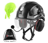 HEARMOR Travaux en hauteur Casque industriel adulte Casque de chantier avec protection auditive active ABS Casque de protection Certification EN12492 Réussi EN397 Amortissement des chocs et résistance