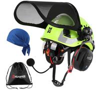 HEARMOR VOLTEK Casque de protection forestier en ABS équipé de Bluetooth 5.3 Protection des oreilles Shield LD HM, offre une protection complète pour la tête, les yeux, le visage et l'ouïe, résistant