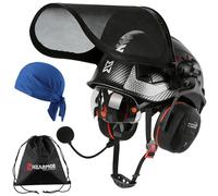 HEARMOR VOLTEK Ensemble de casque de sécurité forestier, casque dur ABS avec protection auditive Bluetooth 5.3 Shield LD HM, protection complète de la tête, des yeux, du visage et de l'audition