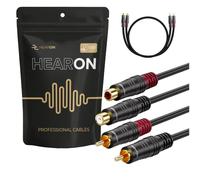 HEARON Câble d'extension RCA 2 m 2 x prise mâle Cinch vers 2 x femelle 2RCA Rallonge audio stéréo Amplificateur tourne-disque Hi-Fi OFC
