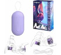 Hearprotek 2 Paires Bouchon Oreille Concert, bouchons d'oreille en silicone haute fidélité avec anti bruit - Protection auditive pour musiciens, concert, fête, festival, avion (violet)