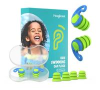 Hearprotek 2paires bouchon oreille piscine enfant, surf 3-12 ans boule quies enfant réutilisables silicone étanche pour petits conduits auditifs-protege oreille pour natation,douche,bain-bleu
