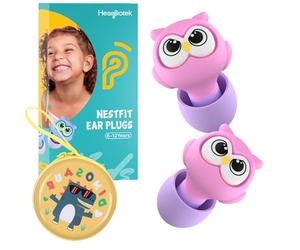 Hearprotek 6-12ans Bouchon d'oreille enfant,bouchons doreilles anti bruit protege oreille pour enfants et petits conduits auditifs protection auditive boule quies pour dormir,concert,avion 28 dB(Rose)